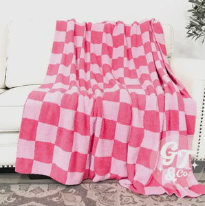 Pink Checkered Blanket