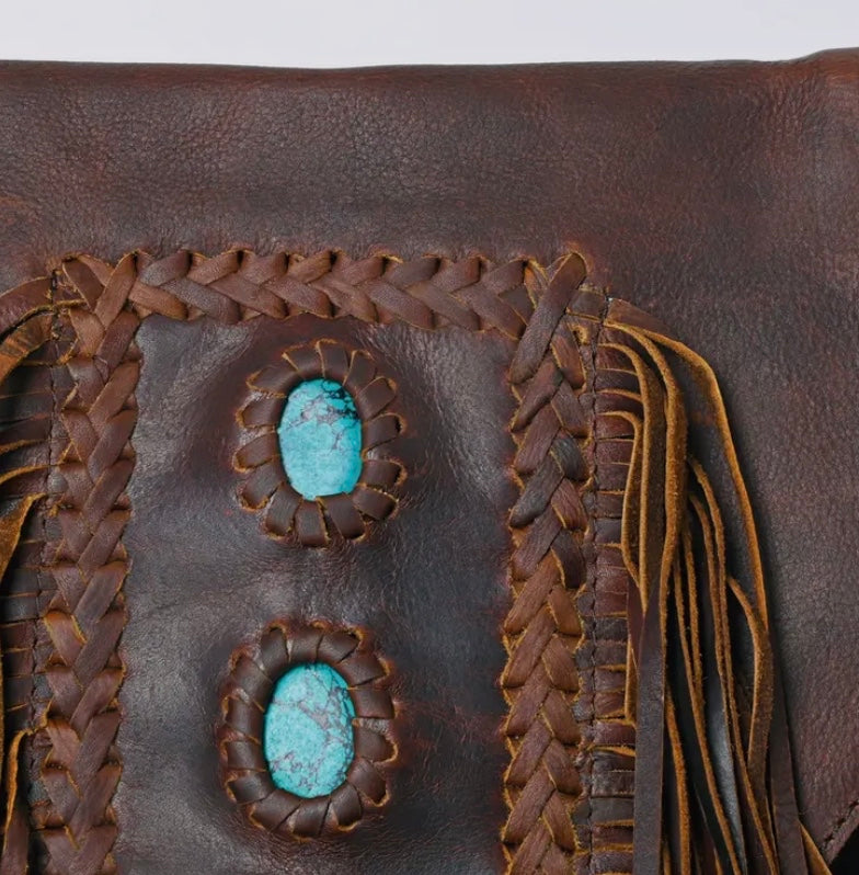 Turquoise Crossbody Leather Bag