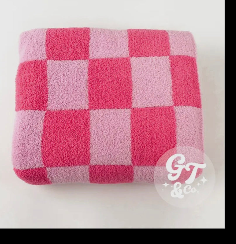 Pink Checkered Blanket