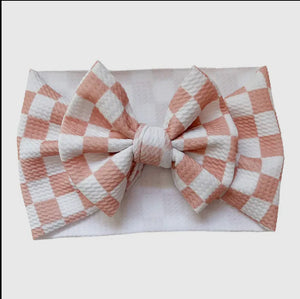 Checkered Baby Bow