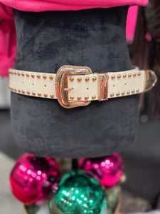 Cream Studded Belt