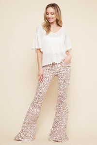 Mauve Cheetah Print Flares