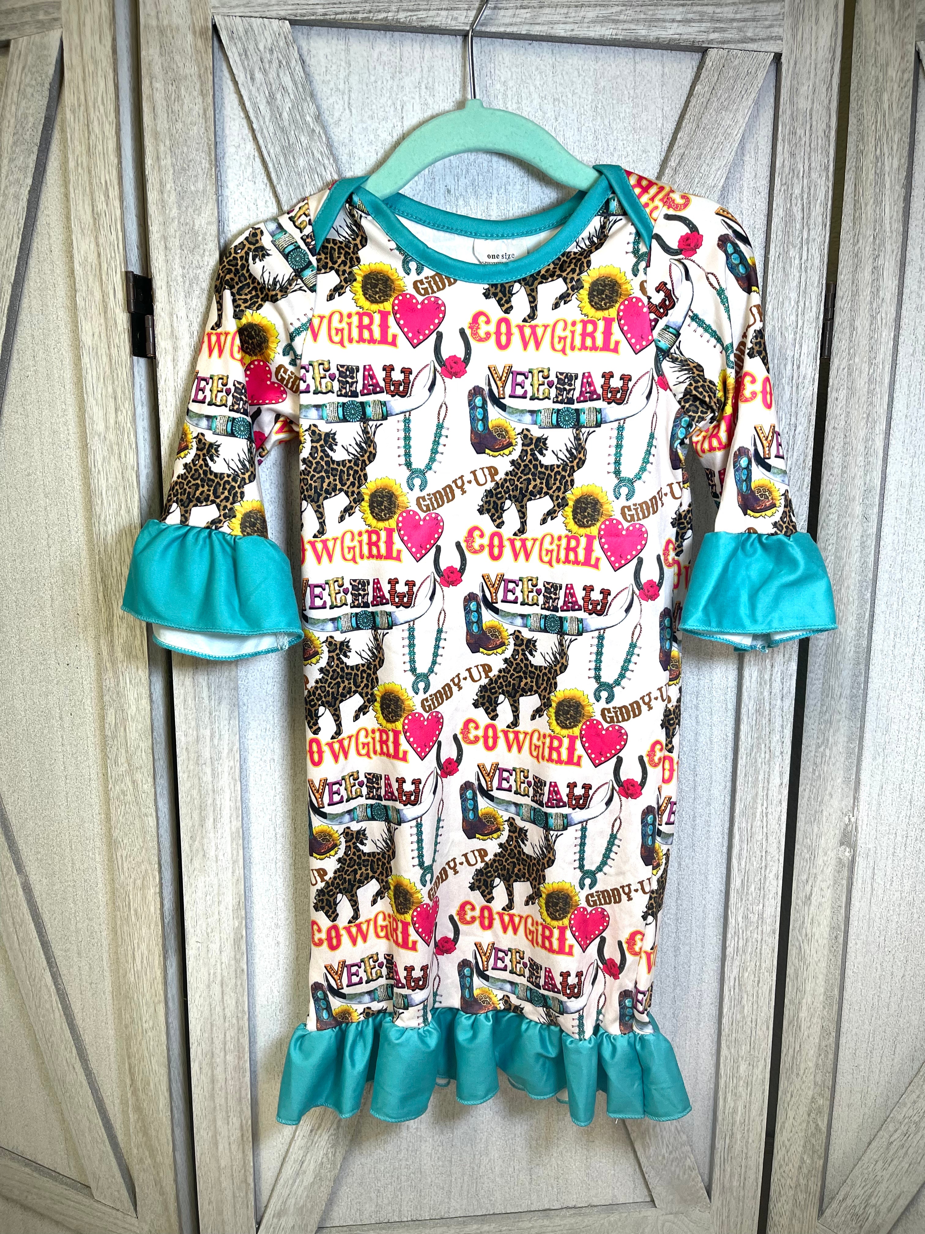 Yeehaw Cowgirl Baby Gown