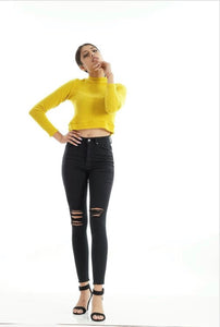 Black High Waisted Skinny Jeans