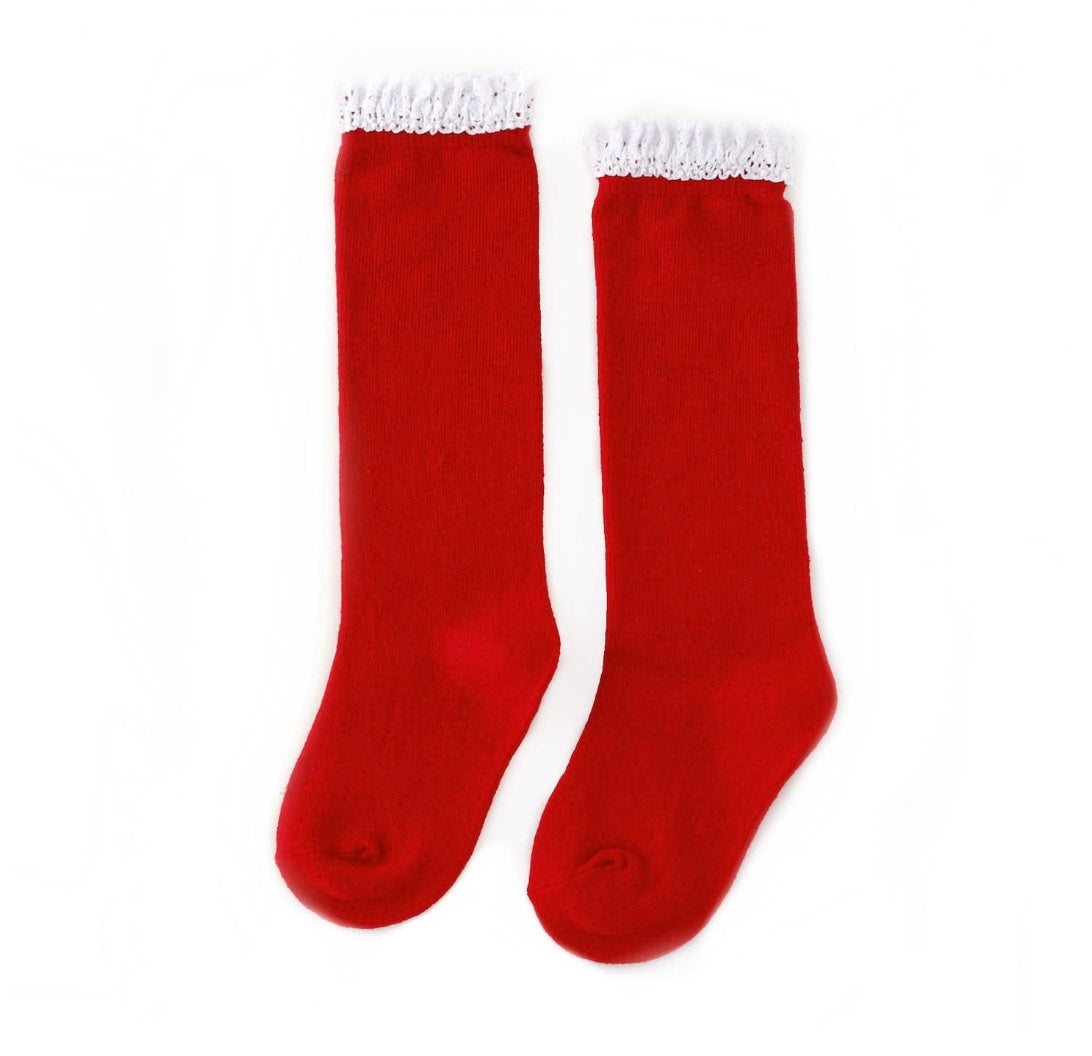 Santa Baby Lace High Knee Socks
