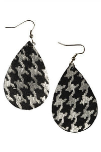 Metallic Houndstooth Earrings