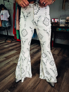 Bull Skull Bell Bottoms