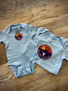 Baby Blue Sunset Salty Rodeo Onesie