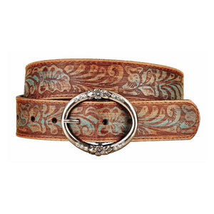 Tooled Leather Belt