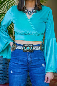 Snake Print Concho Belt