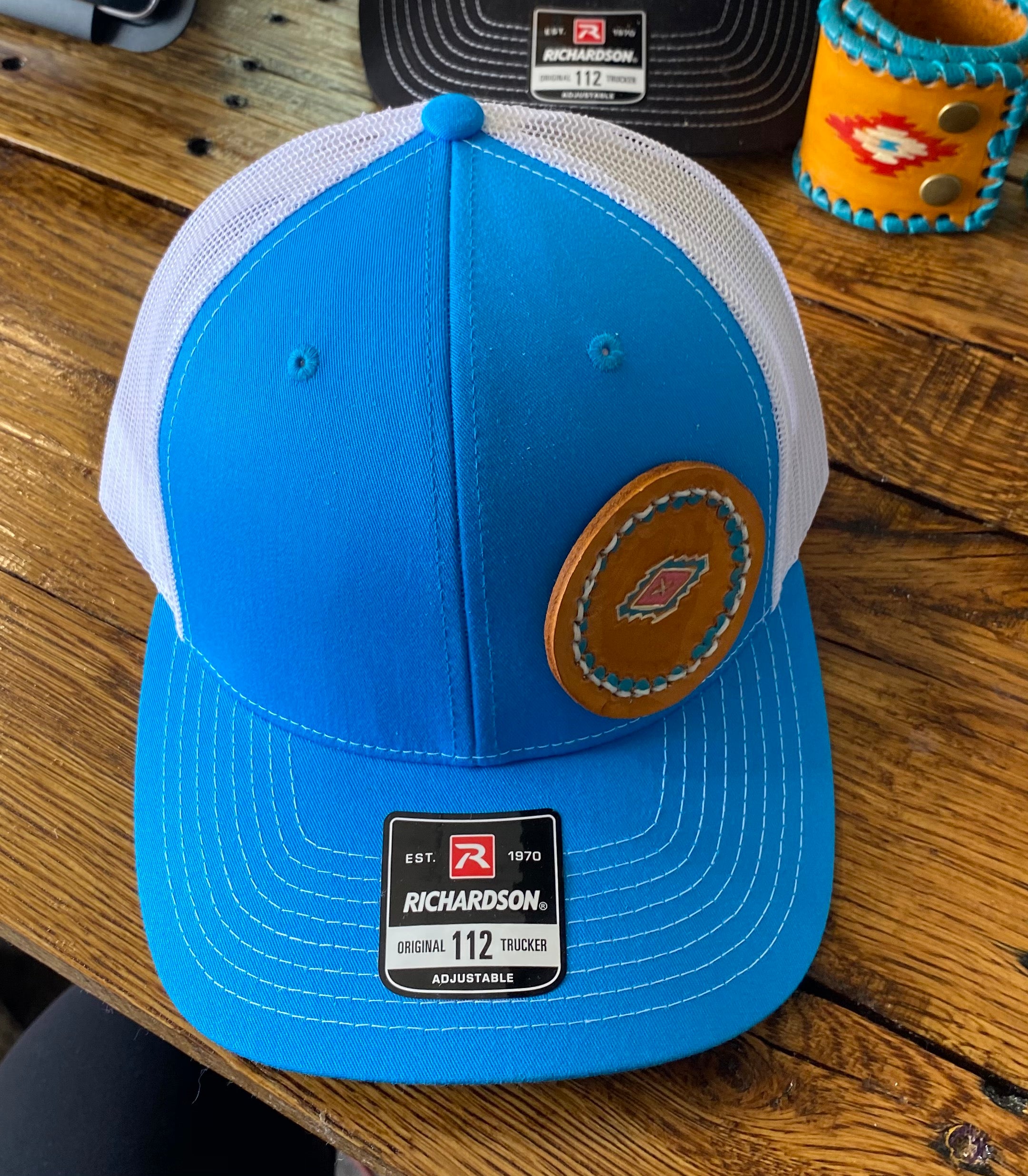 Cyan Aztec Cap