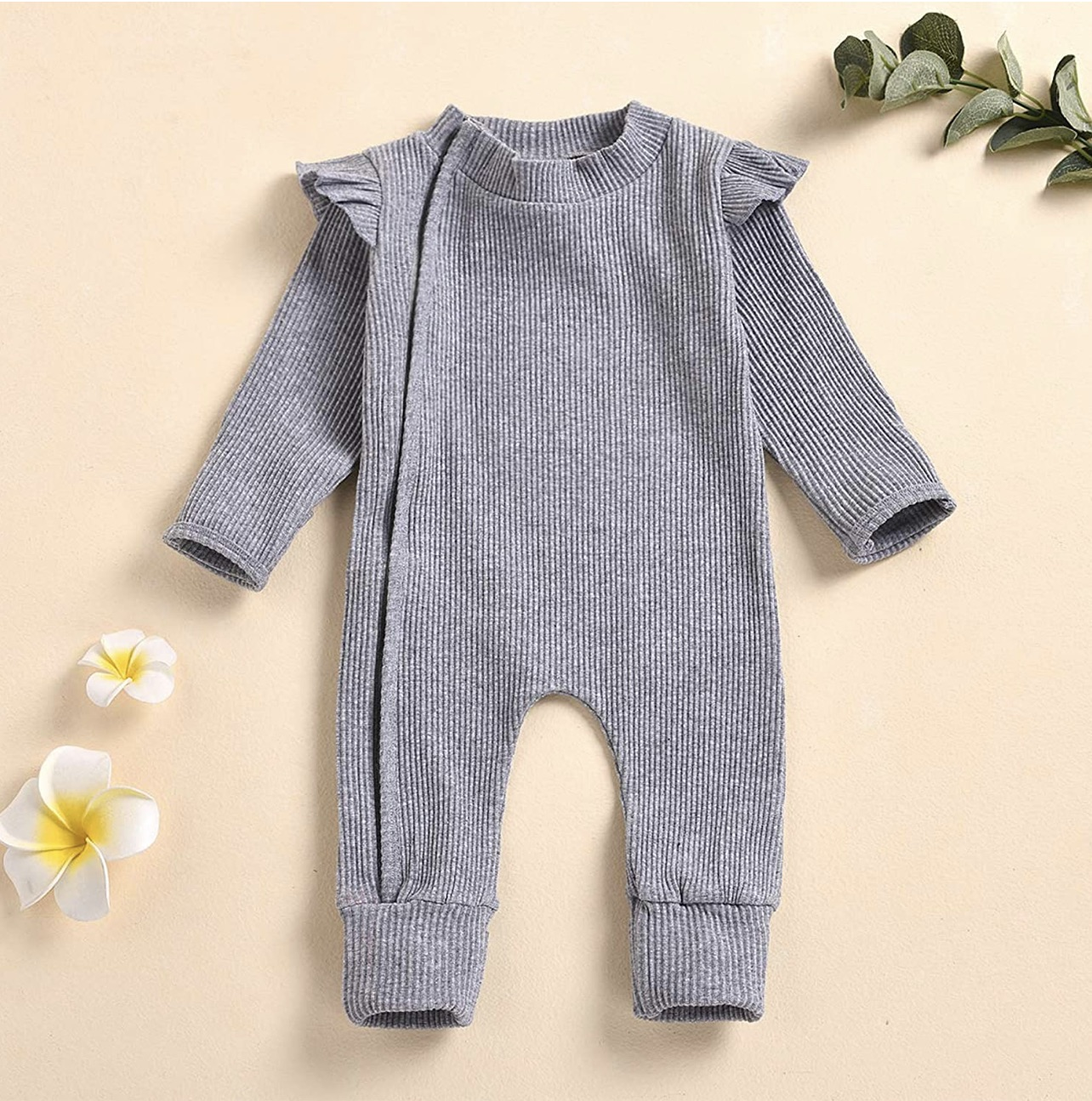 Children’s Grey Ribbed Jumpsuit