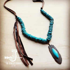 Turquoise Feather necklace