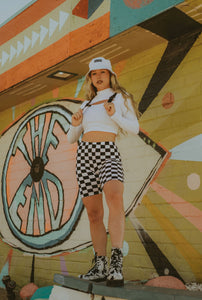 Checkered Biker Shorts