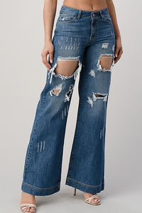 Swanky Wide Leg Jeans- dark wash