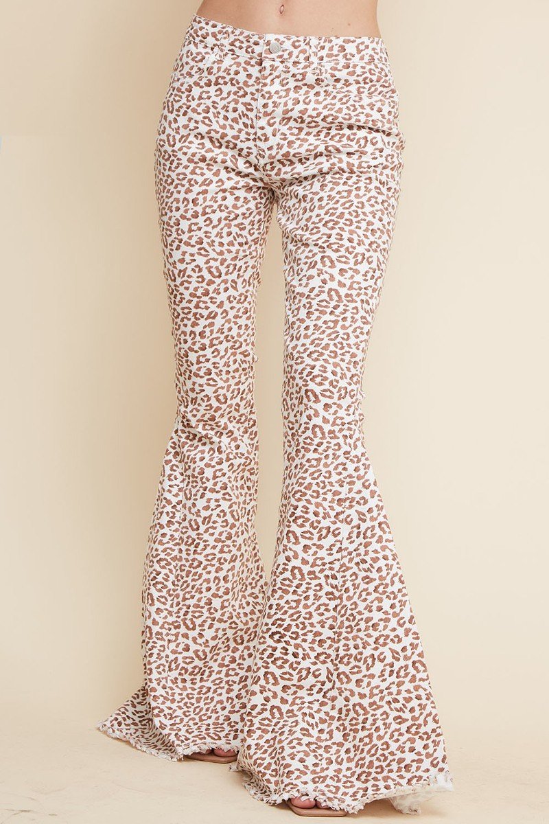 Mauve Cheetah Print Flares