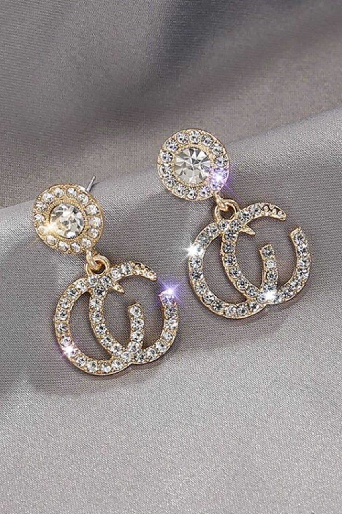 CC Rhinestone Earrings