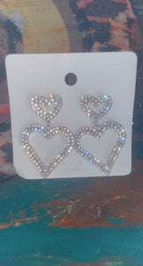 Rhinestone Heart Earrings