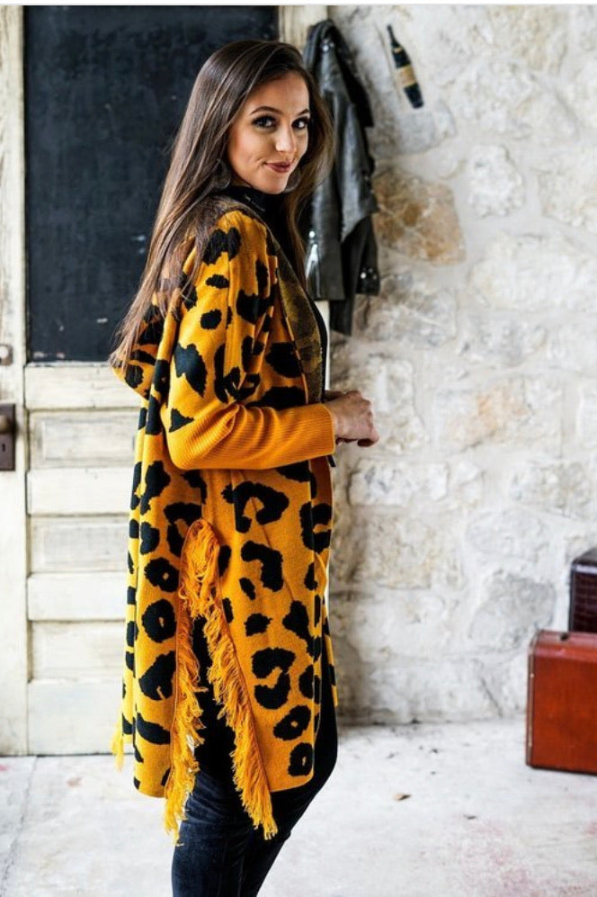 Leopard Hooded Cardigan