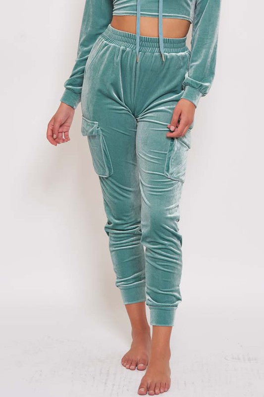 Velvet Jogger Set (mint)