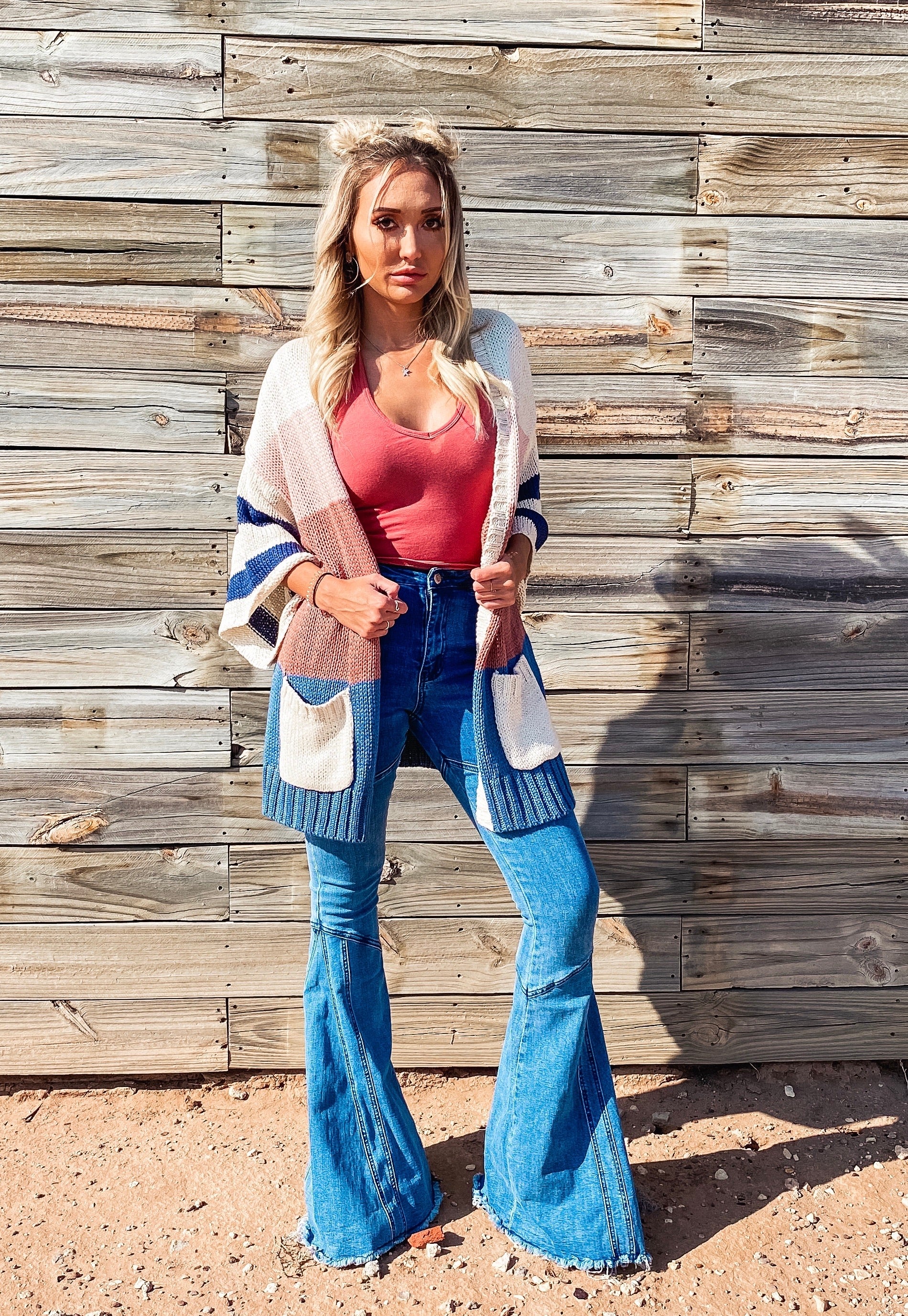 Jean detailed bell bottoms – Swanky Indian Boutique