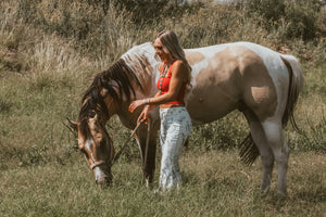 Bull Skull Bell Bottoms