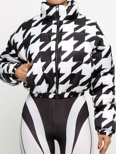 Houndstooth Cropped Jacket