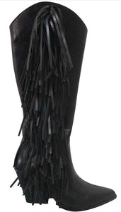 Black Fringe Boots