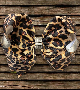 Cheetah Print Hair Bows (2 colors)