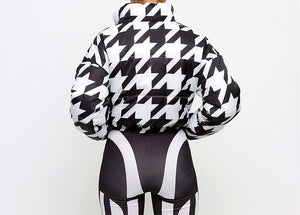 Houndstooth Cropped Jacket