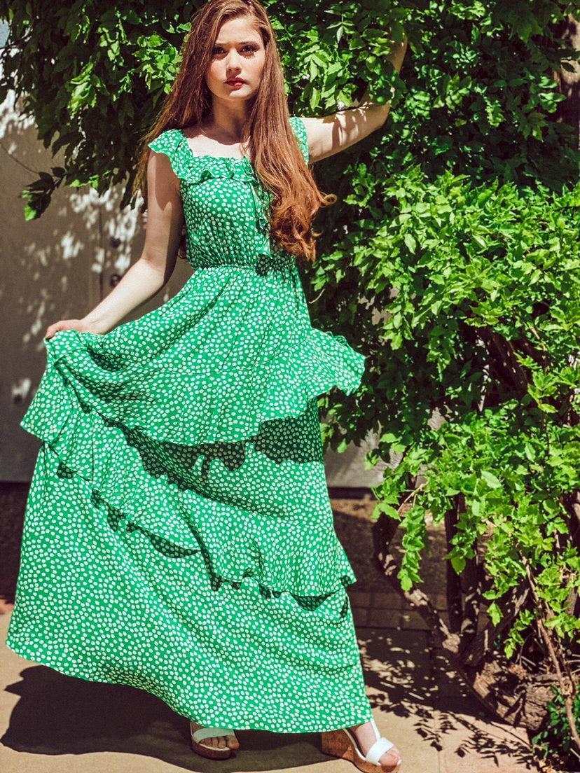Daisy Print Maxi Dress