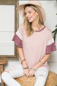 Blush/cheetah curvy girl Top