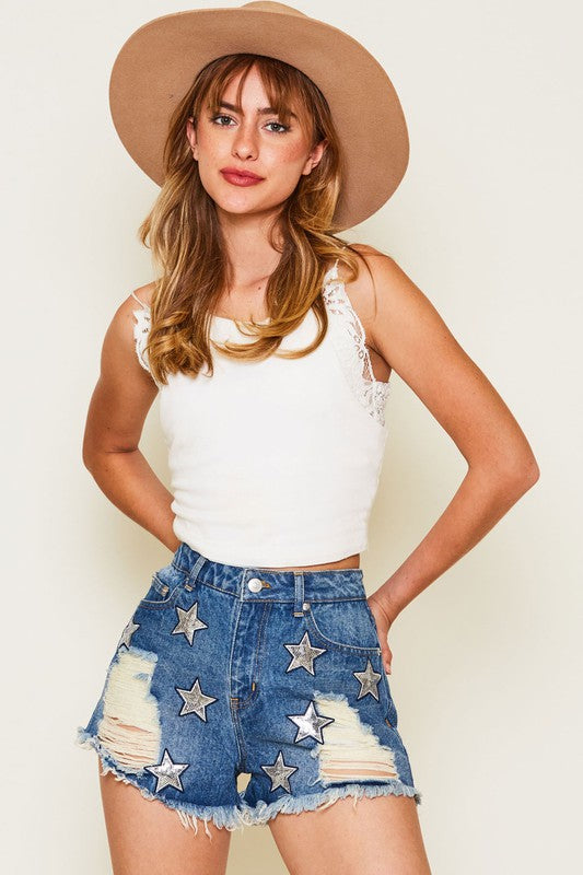 Star Spangled Sequin Shorts