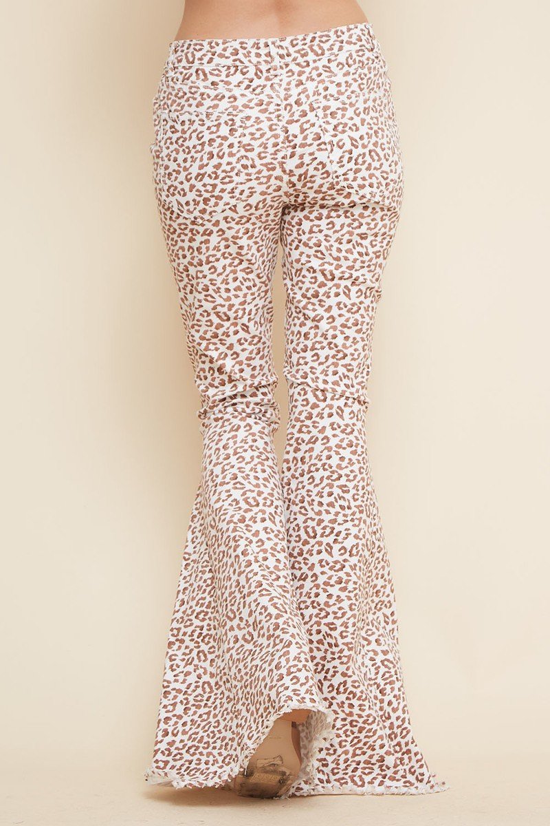 Mauve Cheetah Print Flares