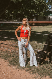 Bull Skull Bell Bottoms