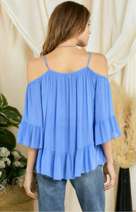 Perrywinkle Cold Shoulder Top