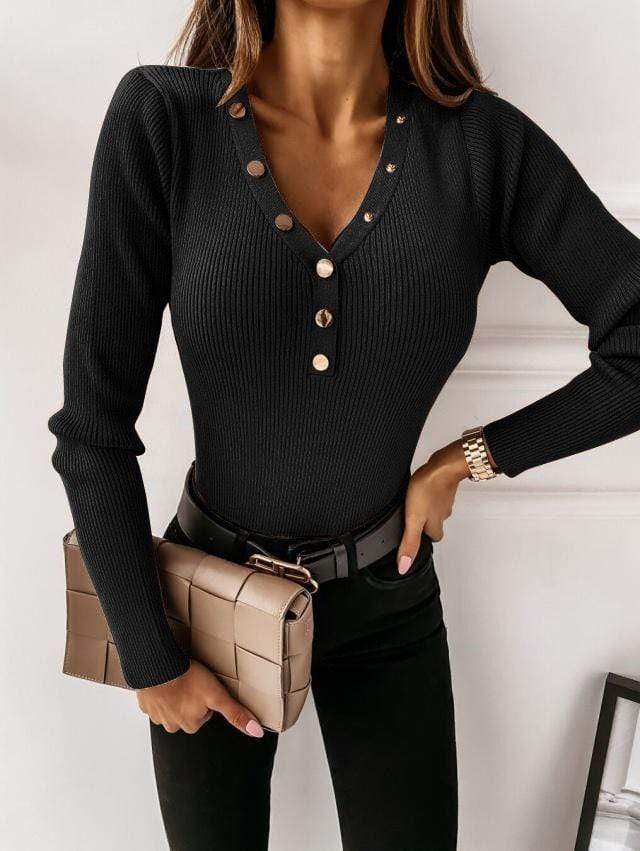 Ribbed Henley Top