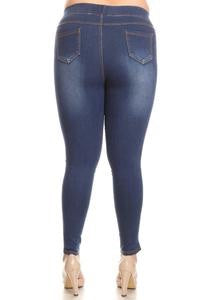 High waisted Denim Jeggings - Plus Size